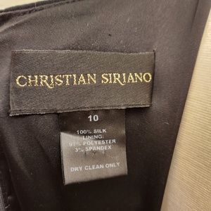Christian Siriano Black Silk Crepe Cocktail Dress (10)